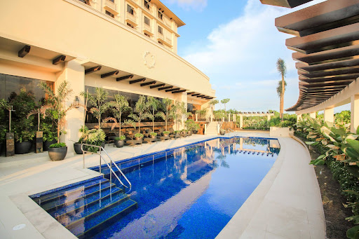 Pool area at Mella Hotel